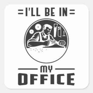 Pegatina Cuadrada Woodworker Saw Woodwork Carpenter Funny Gift