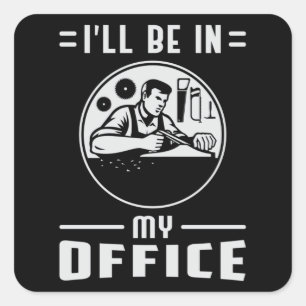 Pegatina Cuadrada Woodworker Saw Woodwork Carpenter Gift Idea