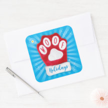 WOOF Holidays Cuid Red Paw Navidades Dog Mitten