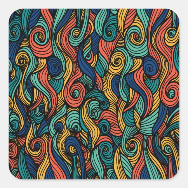 Pegatina Cuadrada Wool Topped paisley (Anverso)