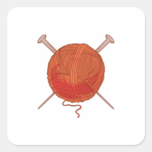 Pegatina Cuadrada Wool Yarn Ball