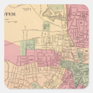 Pegatina Cuadrada Worcester