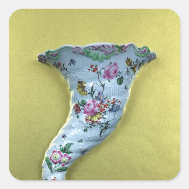 Pegatina Cuadrada Worcester cornucopia wall pocket, c.1760 (Anverso)