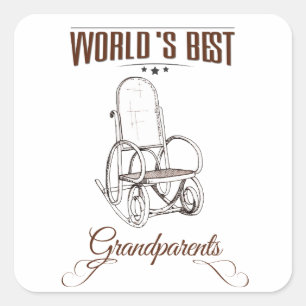 Pegatina Cuadrada World's best grandpa