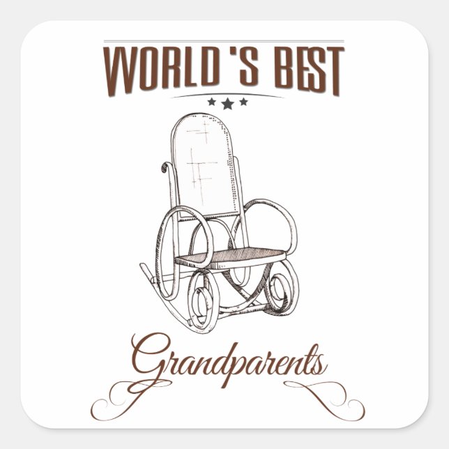 Pegatina Cuadrada World's best grandpa (Anverso)