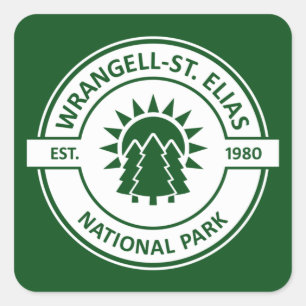 Pegatina Cuadrada Wrangell-St. Parque nacional de Elias Árboles del