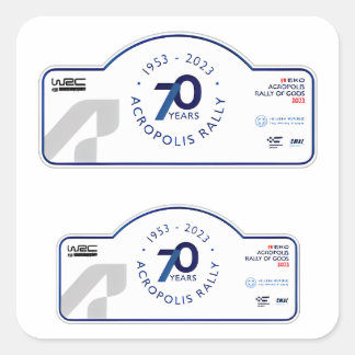 Pegatina Cuadrada WRC ACROPOLIS RALLY GRECIA Carrera de automóviles