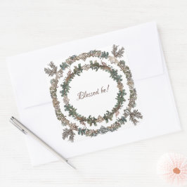 Pegatina Cuadrada Wreath nórdica