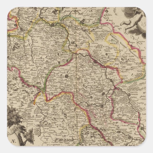 Pegatina Cuadrada Wroclaw Polonia (Anverso)