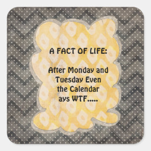Pegatina Cuadrada WTF Fun Facts