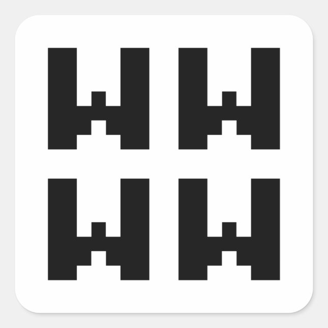 Pegatina Cuadrada WWWW | Jerga de Internet japonesa LOL (Anverso)