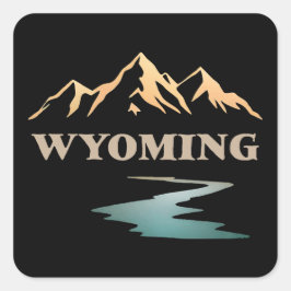 Pegatina Cuadrada Wyoming Estados Unidos de América