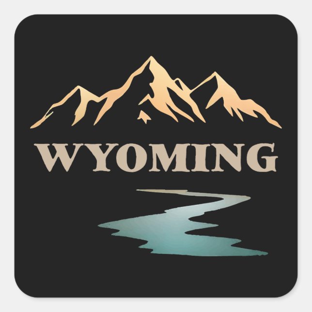 Pegatina Cuadrada Wyoming Estados Unidos de América (Anverso)