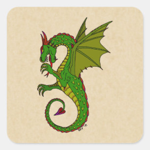 Pegatina Cuadrada Wyvern