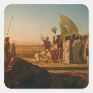 Pegatina Cuadrada Xerxes en el Hellespont