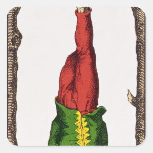 Pegatina Cuadrada XII El hombre ahorcado, tarjeta de tarot