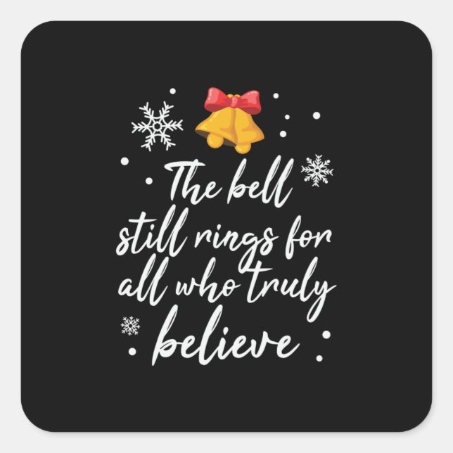 Pegatina Cuadrada Xmas La Campana Aún Anda (Anverso)