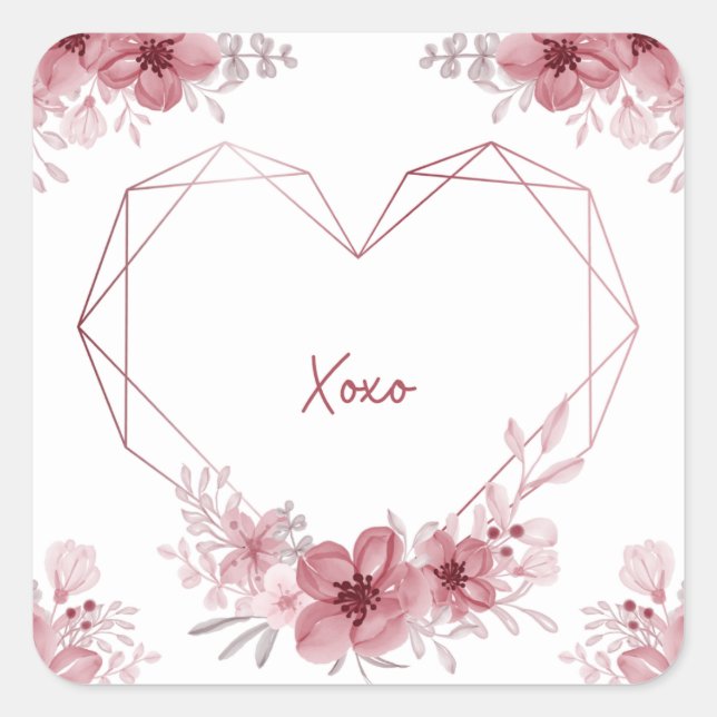 Pegatina Cuadrada xoxo sticker floral (Anverso)