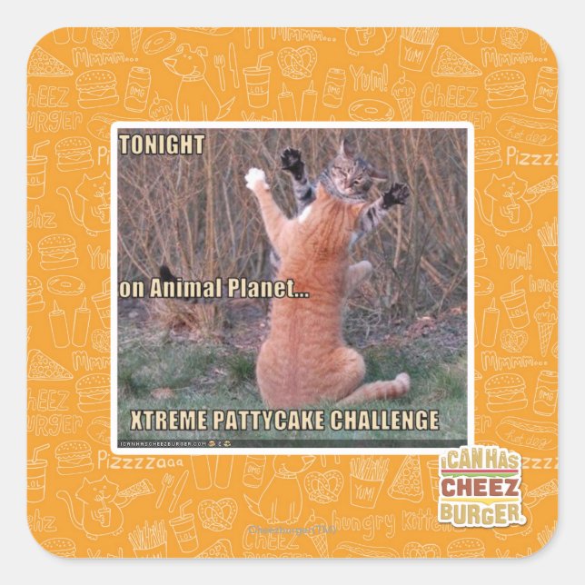 Pegatina Cuadrada Xtreme PattyCake Challenge (Anverso)