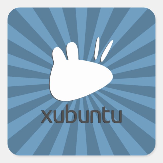Pegatina Cuadrada Xubuntu verde azulada starburst (Anverso)
