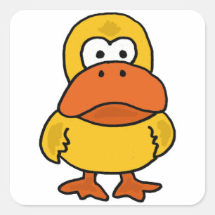 Pegatina Cuadrada XX- Funny Personalizado de pato enojado