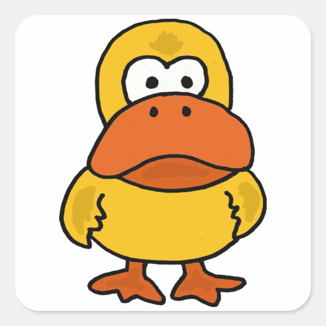 Pegatina Cuadrada XX- Funny Personalizado de pato enojado (Anverso)