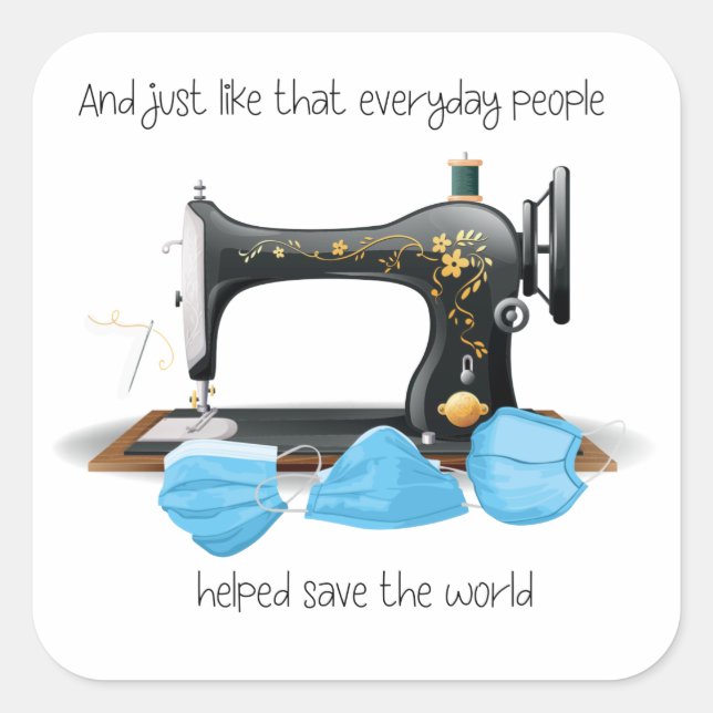 Pegatina Cuadrada Y así como la gente de todos los días ayudó a salv (Anverso)