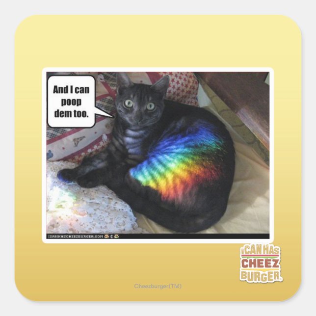 Pegatina Cuadrada Y yo también puedo cagarlos. (Anverso)