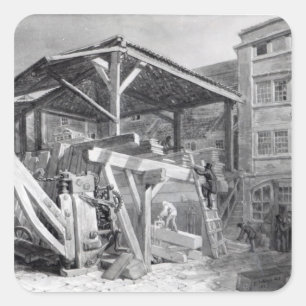 Pegatina Cuadrada Yarda de la madera, Finsbury, 1825