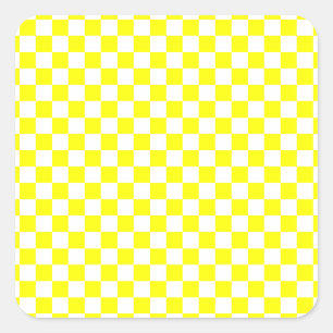 Pegatina Cuadrada Yellow Checkered