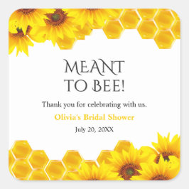 Pegatina Cuadrada Yellow Honeycomb Meant to Bee Bridal Shower 