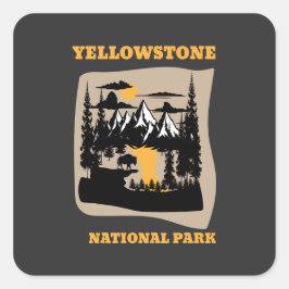 Pegatina Cuadrada yellow stone national park