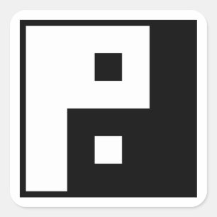 Pegatina Cuadrada Yin cuadrado Yang