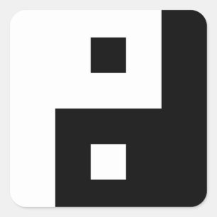 Pegatina Cuadrada Yin cuadrado Yang