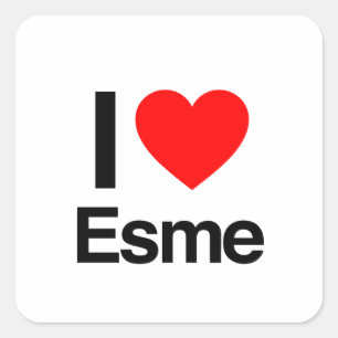 Pegatina Cuadrada yo amo a esme