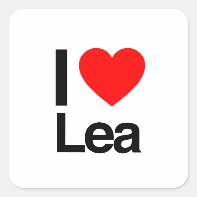 Pegatina Cuadrada yo amo a lea (Anverso)