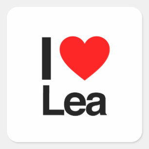 Pegatina Cuadrada yo amo a lea