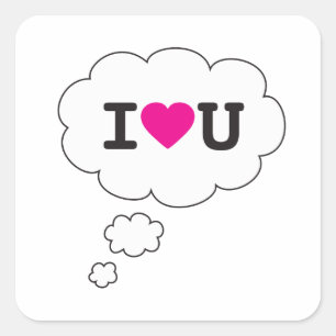 Pegatina Cuadrada yo corazón tú