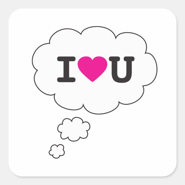 Pegatina Cuadrada yo corazón tú (Anverso)