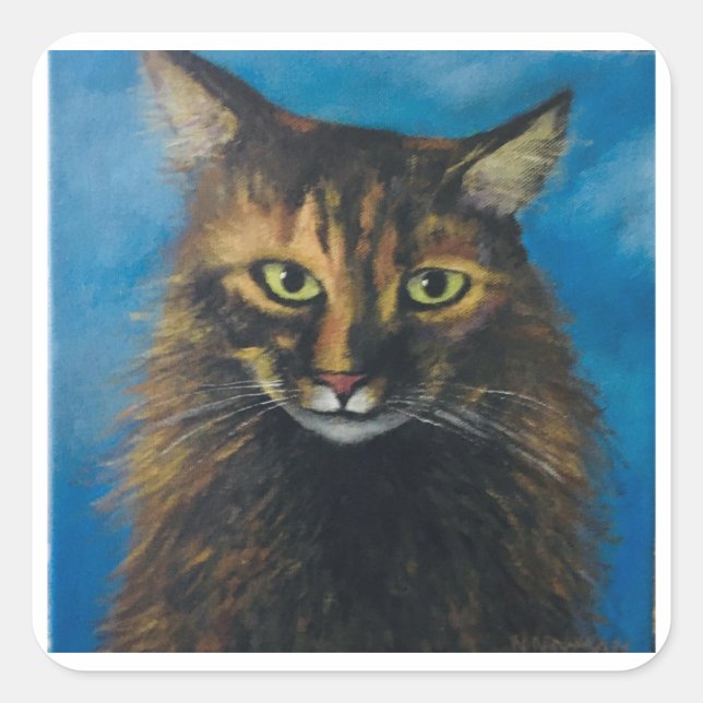 Pegatina Cuadrada Yo hago el gato (Anverso)