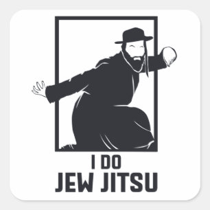 Pegatina Cuadrada Yo hago judío, yo soy divertida jui jutsu