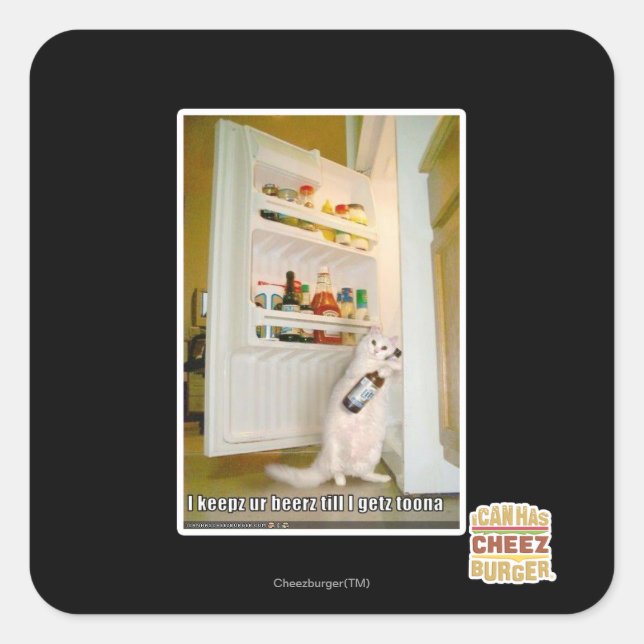 Pegatina Cuadrada Yo mantengo tu beerz (Anverso)