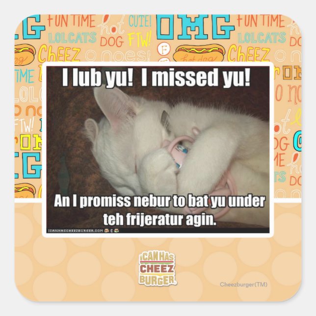 Pegatina Cuadrada ¡Yo te saludo! ¡Te extrañé! (Anverso)