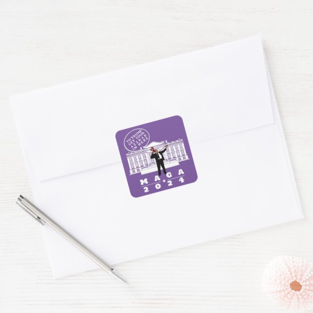 PEGATINA CUADRADA YO TRUMP SECRET SERVIR MAN (Sobre)