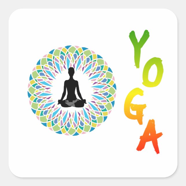 PEGATINA CUADRADA YOGA - CHAKRA Y MEDITACIÓN (Anverso)