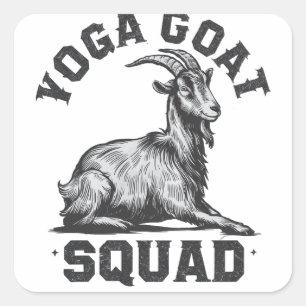 Pegatina Cuadrada Yoga Goat Squad Funny Goat Meditation Lover