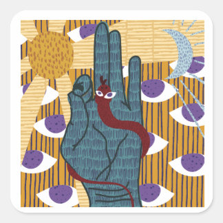 Pegatina Cuadrada Yoga Kundalini shakti