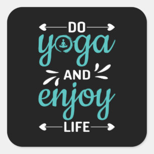 Pegatina Cuadrada Yoga Lover Hacer Yoga Y Disfrutar De La Vida