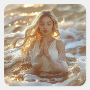 PEGATINA CUADRADA YOGA - MEDITACIÓN - CARPE DIEM - BIENESTAR