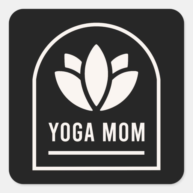 Pegatina Cuadrada Yoga mom yogi mothers group class (Anverso)